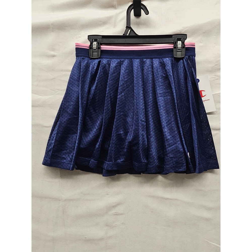 Champion Girls Pleated Mesh Skort Blue Polyester Blend Athletic Size Medium